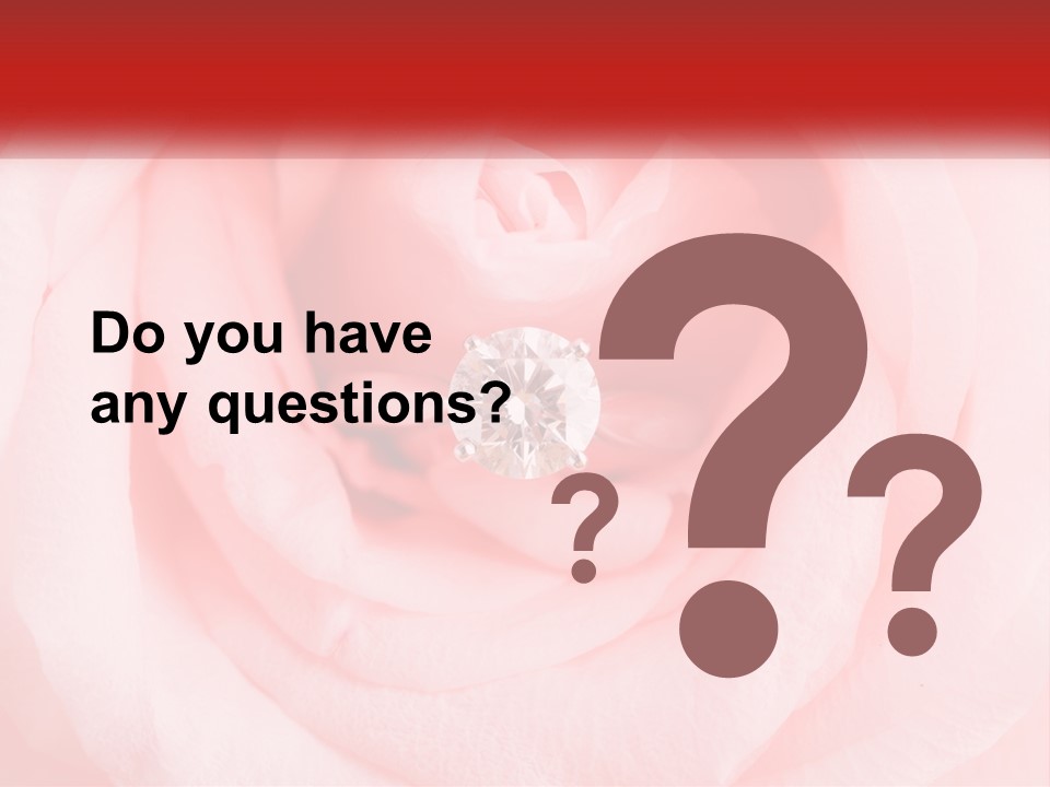 A Diamond Ring On Top Of A Pink Rose PowerPoint Template