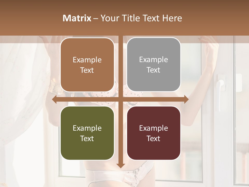 A Woman In A Bikini Posing In Front Of A Window PowerPoint Template