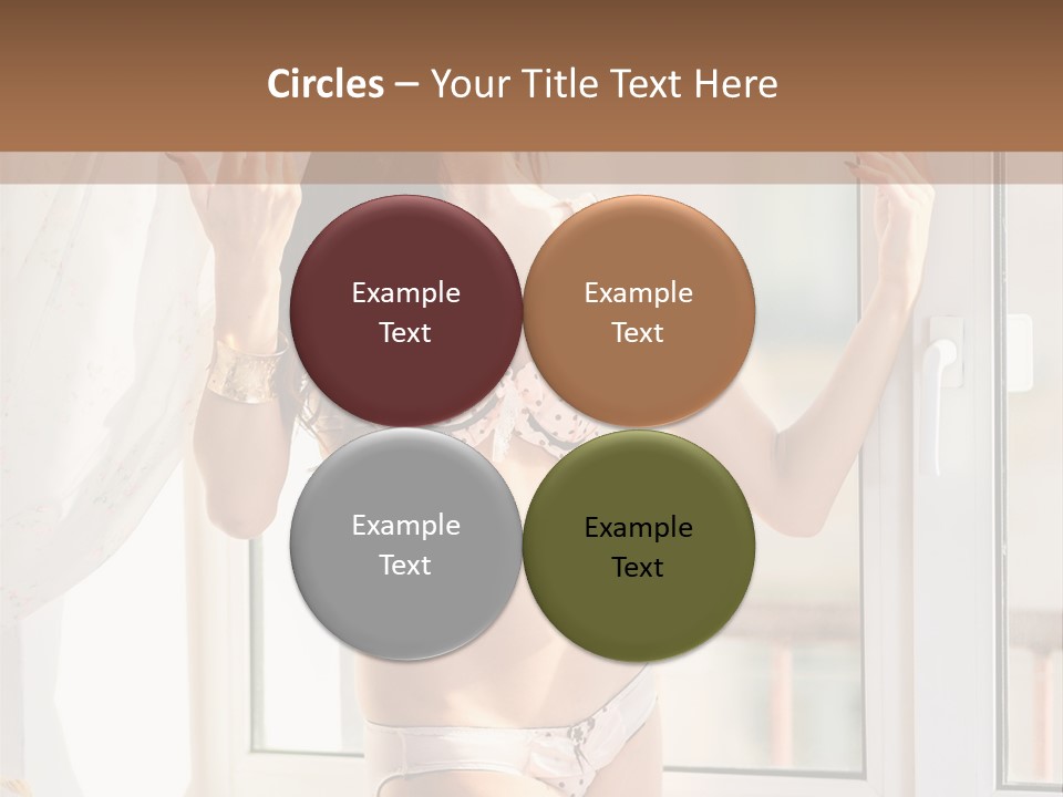 A Woman In A Bikini Posing In Front Of A Window PowerPoint Template