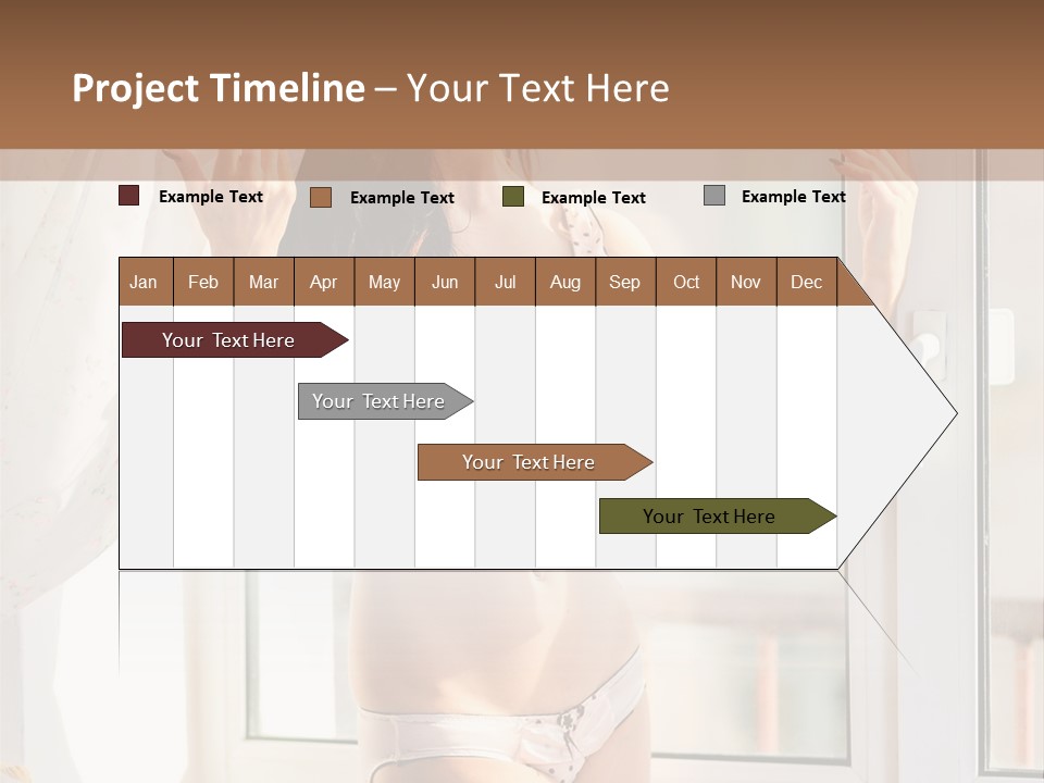 A Woman In A Bikini Posing In Front Of A Window PowerPoint Template