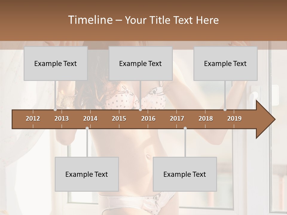 A Woman In A Bikini Posing In Front Of A Window PowerPoint Template