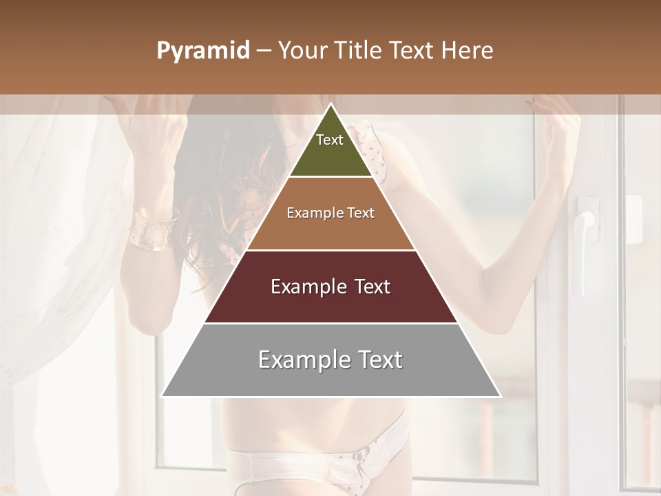 A Woman In A Bikini Posing In Front Of A Window PowerPoint Template