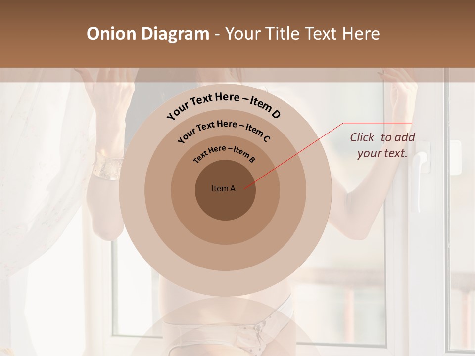 A Woman In A Bikini Posing In Front Of A Window PowerPoint Template