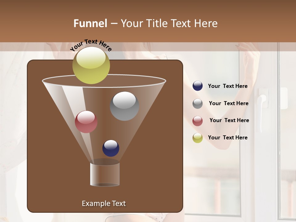 A Woman In A Bikini Posing In Front Of A Window PowerPoint Template