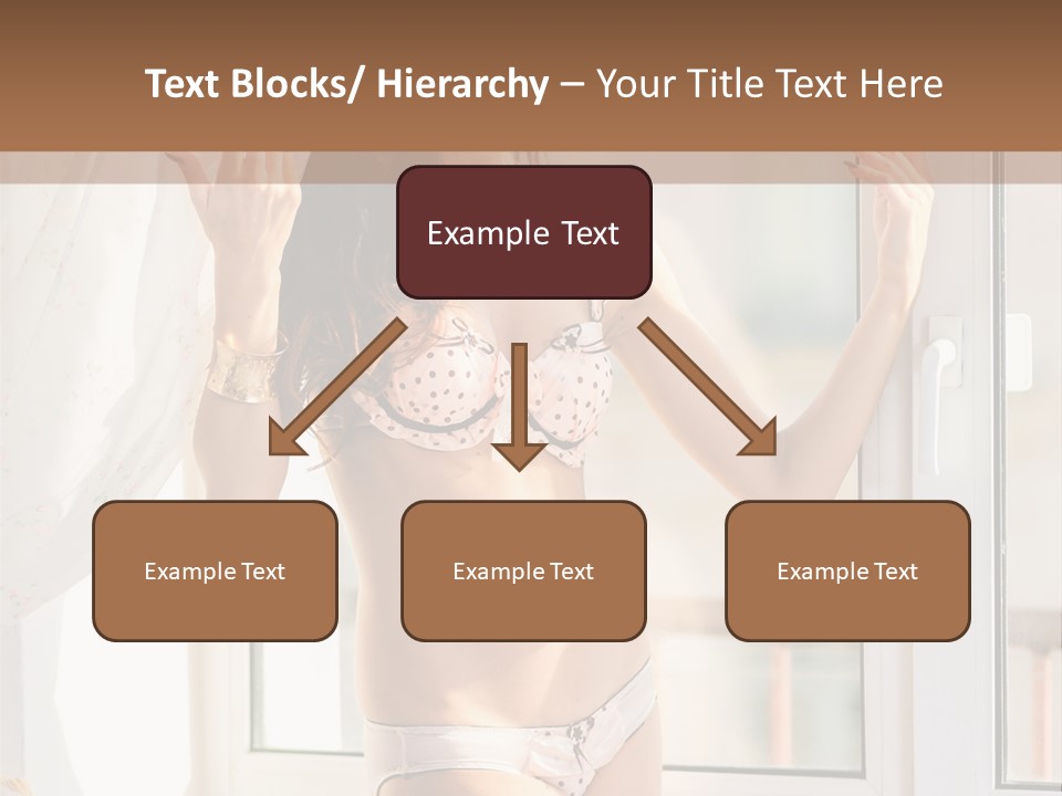 A Woman In A Bikini Posing In Front Of A Window PowerPoint Template