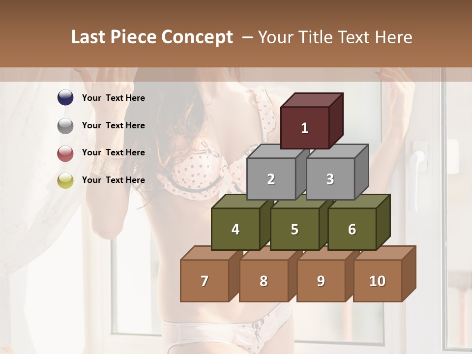 A Woman In A Bikini Posing In Front Of A Window PowerPoint Template