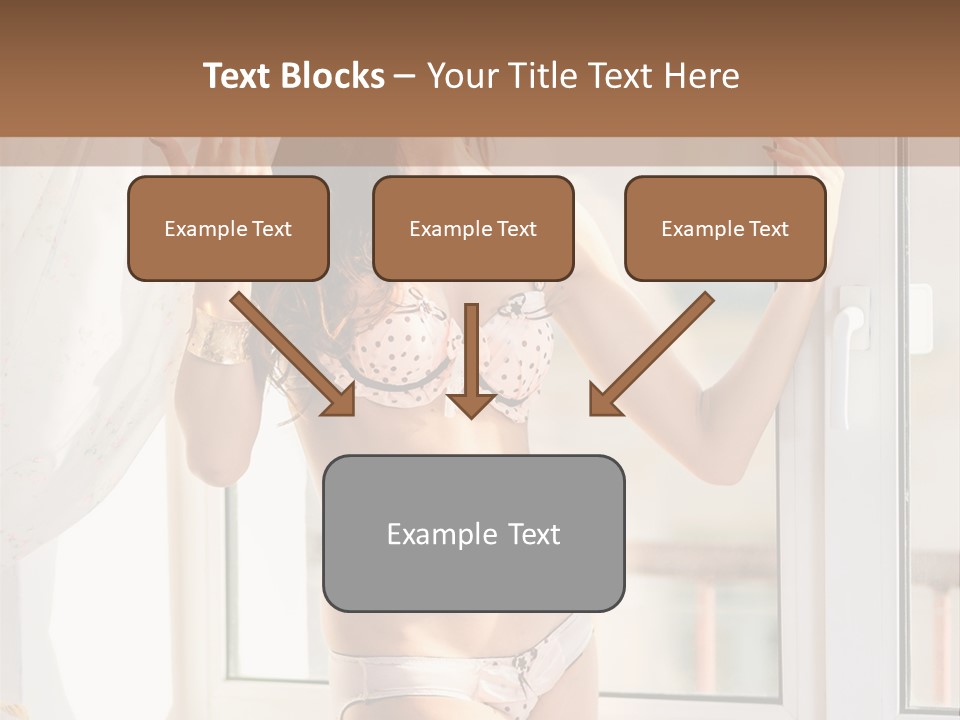 A Woman In A Bikini Posing In Front Of A Window PowerPoint Template
