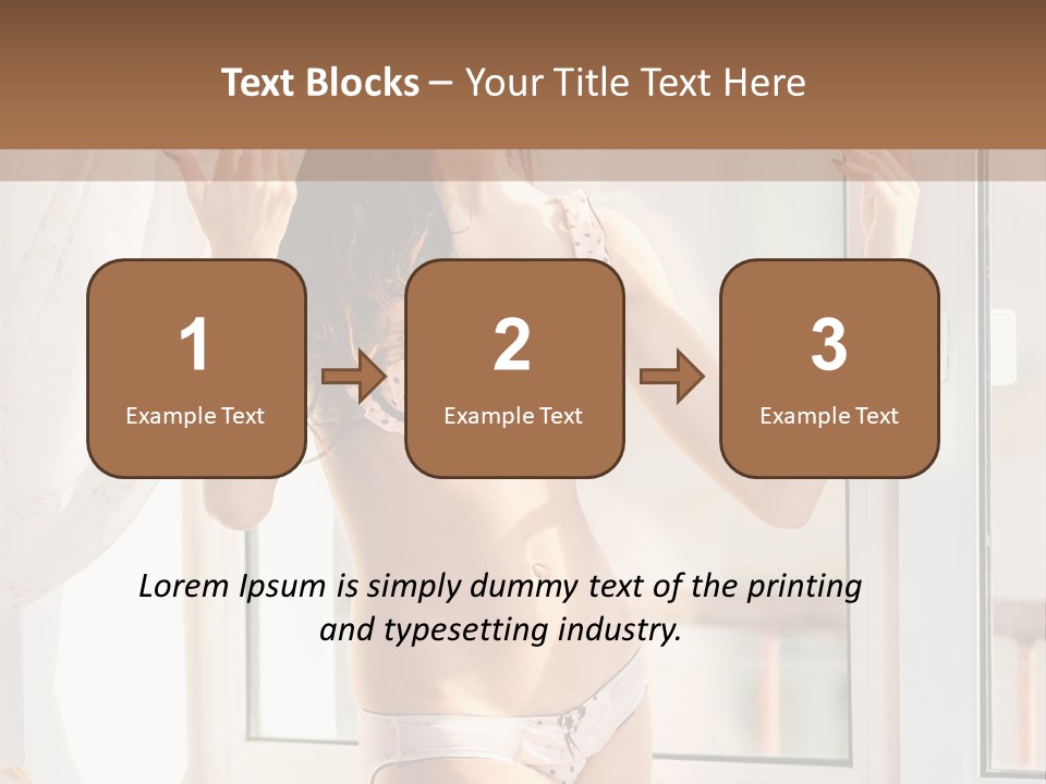 A Woman In A Bikini Posing In Front Of A Window PowerPoint Template