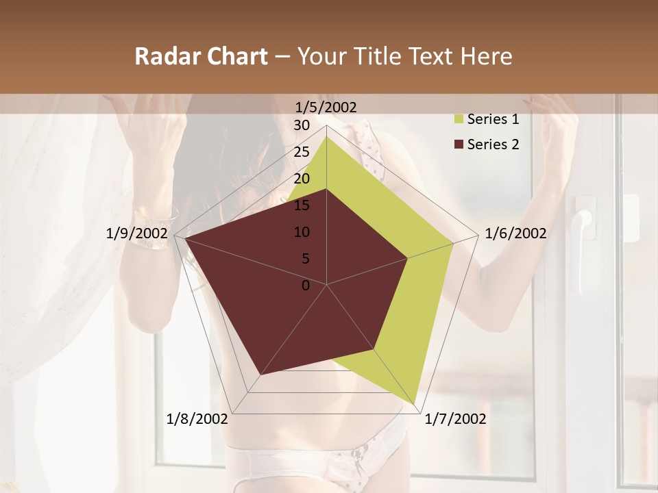 A Woman In A Bikini Posing In Front Of A Window PowerPoint Template