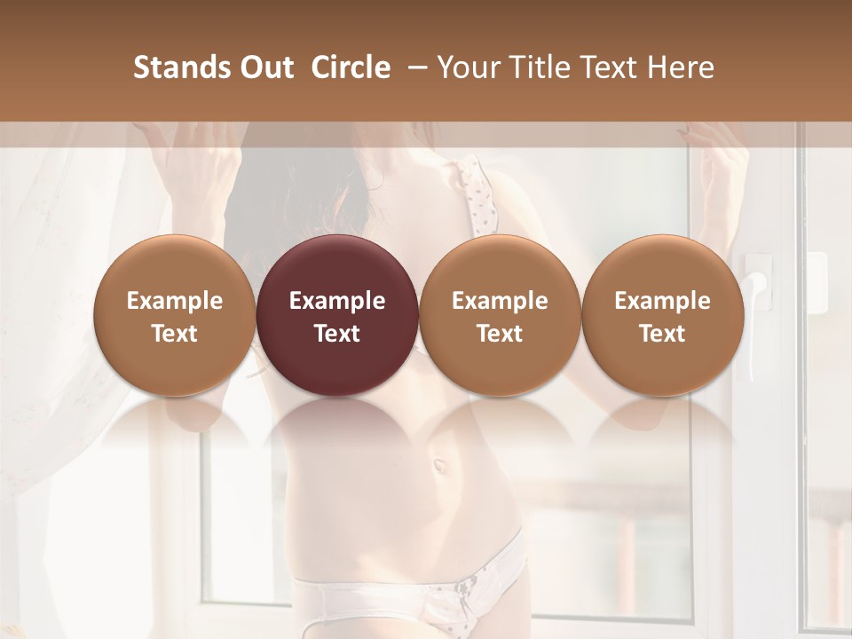 A Woman In A Bikini Posing In Front Of A Window PowerPoint Template