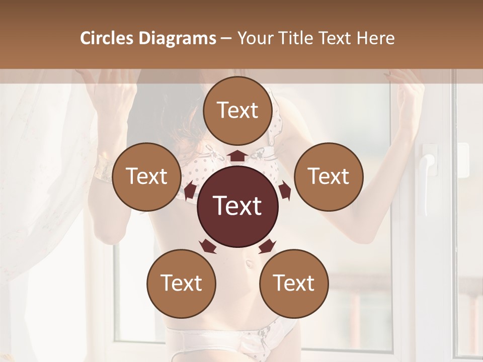 A Woman In A Bikini Posing In Front Of A Window PowerPoint Template