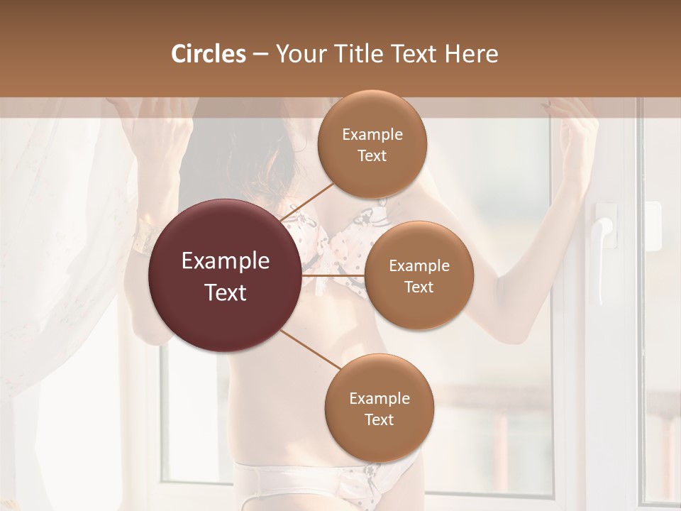 A Woman In A Bikini Posing In Front Of A Window PowerPoint Template