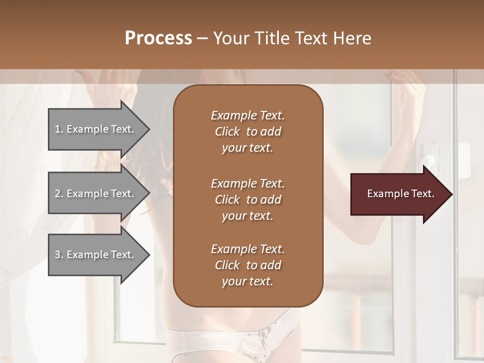 A Woman In A Bikini Posing In Front Of A Window PowerPoint Template