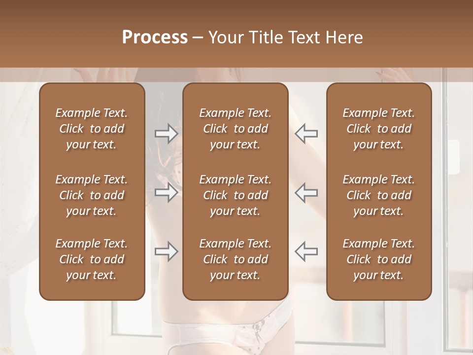A Woman In A Bikini Posing In Front Of A Window PowerPoint Template
