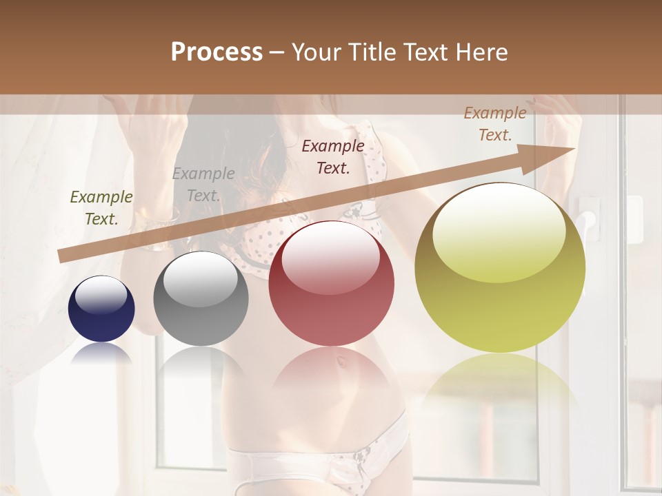 A Woman In A Bikini Posing In Front Of A Window PowerPoint Template