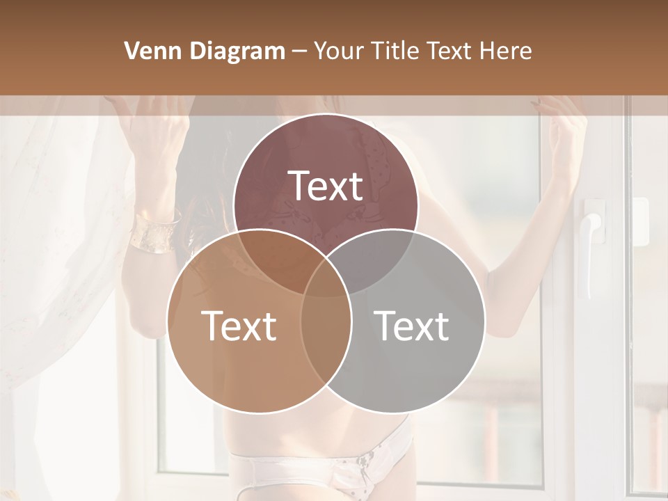 A Woman In A Bikini Posing In Front Of A Window PowerPoint Template