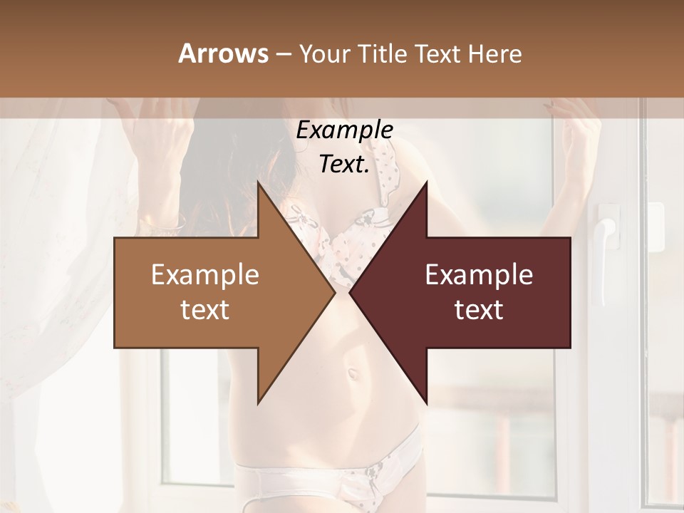 A Woman In A Bikini Posing In Front Of A Window PowerPoint Template