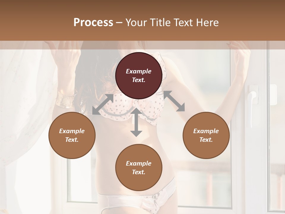 A Woman In A Bikini Posing In Front Of A Window PowerPoint Template