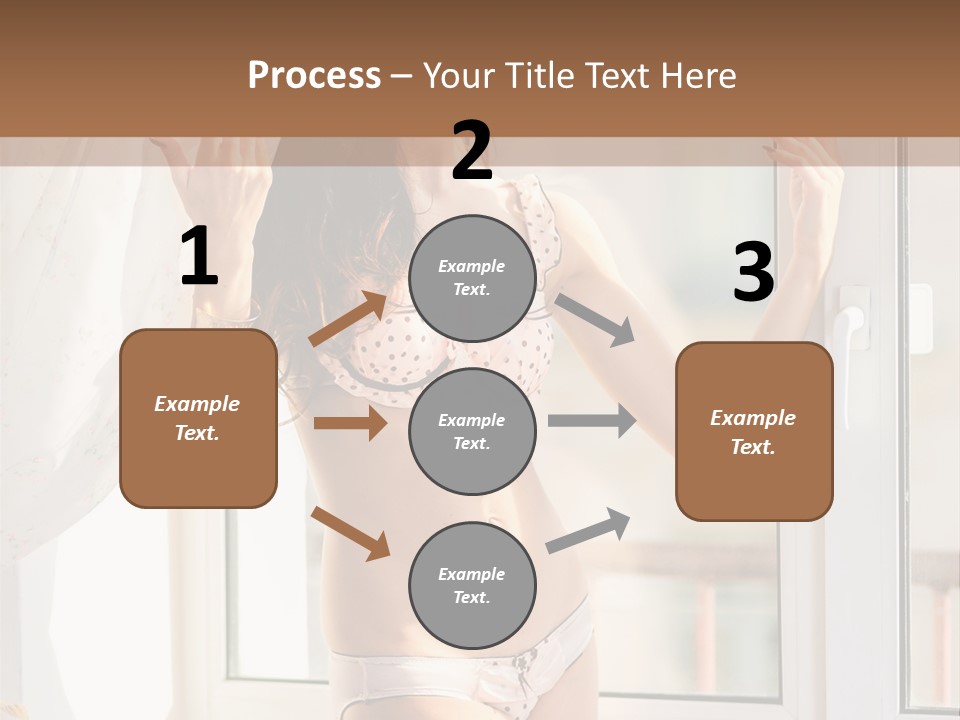 A Woman In A Bikini Posing In Front Of A Window PowerPoint Template