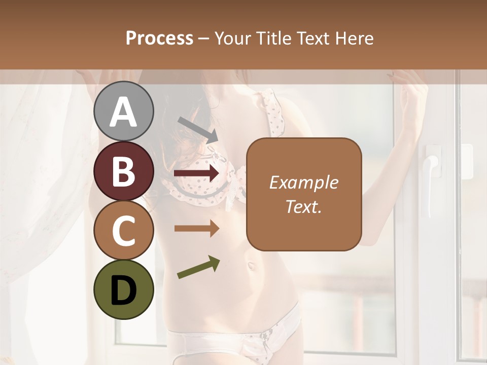A Woman In A Bikini Posing In Front Of A Window PowerPoint Template