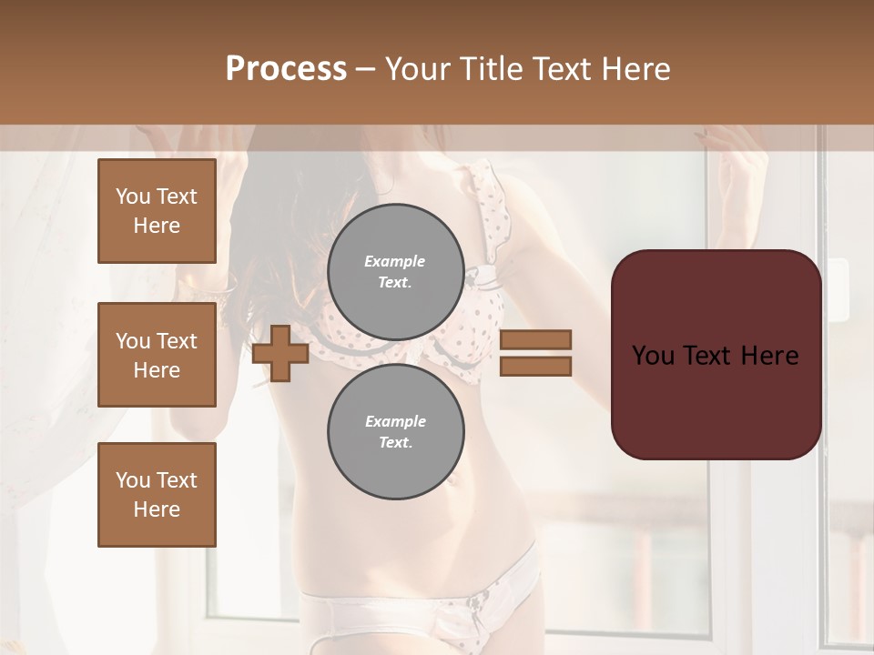 A Woman In A Bikini Posing In Front Of A Window PowerPoint Template