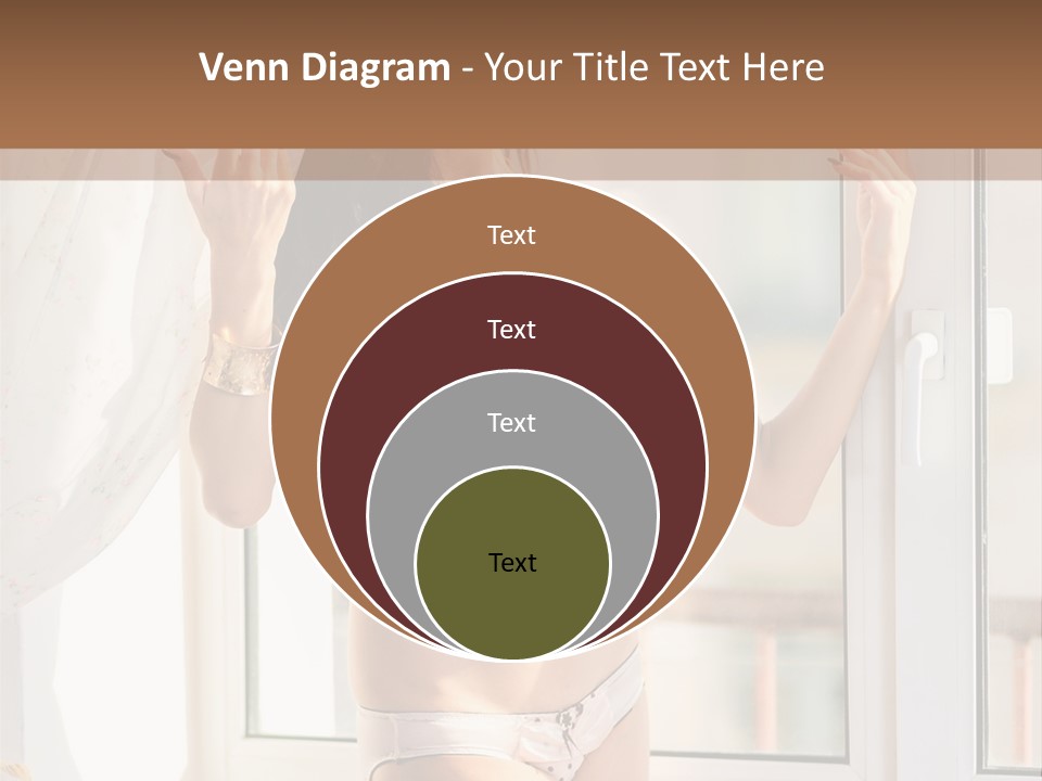 A Woman In A Bikini Posing In Front Of A Window PowerPoint Template