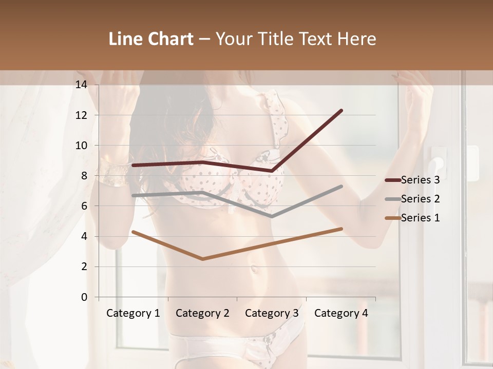 A Woman In A Bikini Posing In Front Of A Window PowerPoint Template