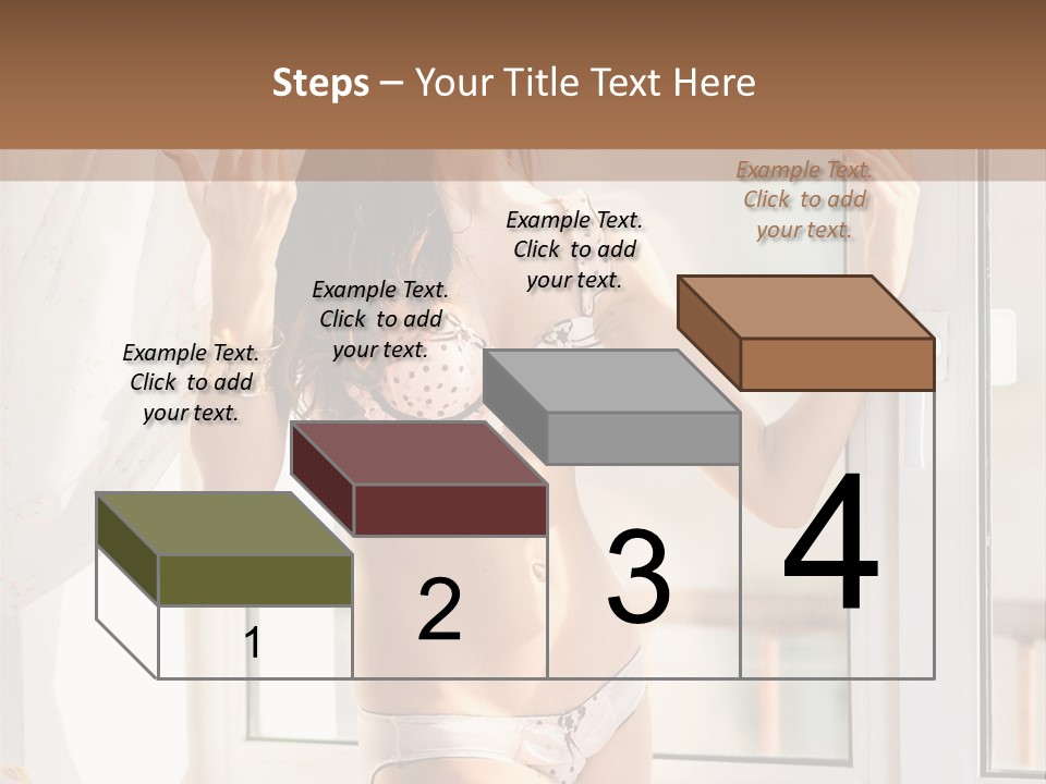 A Woman In A Bikini Posing In Front Of A Window PowerPoint Template