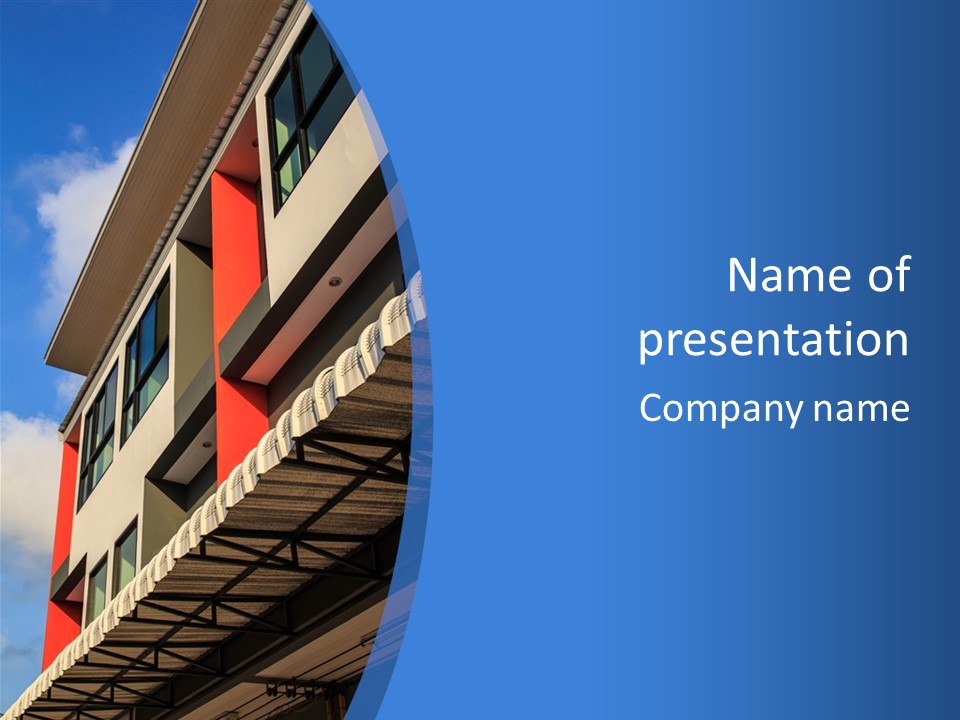 A Building With A Blue Sky In The Background PowerPoint Template