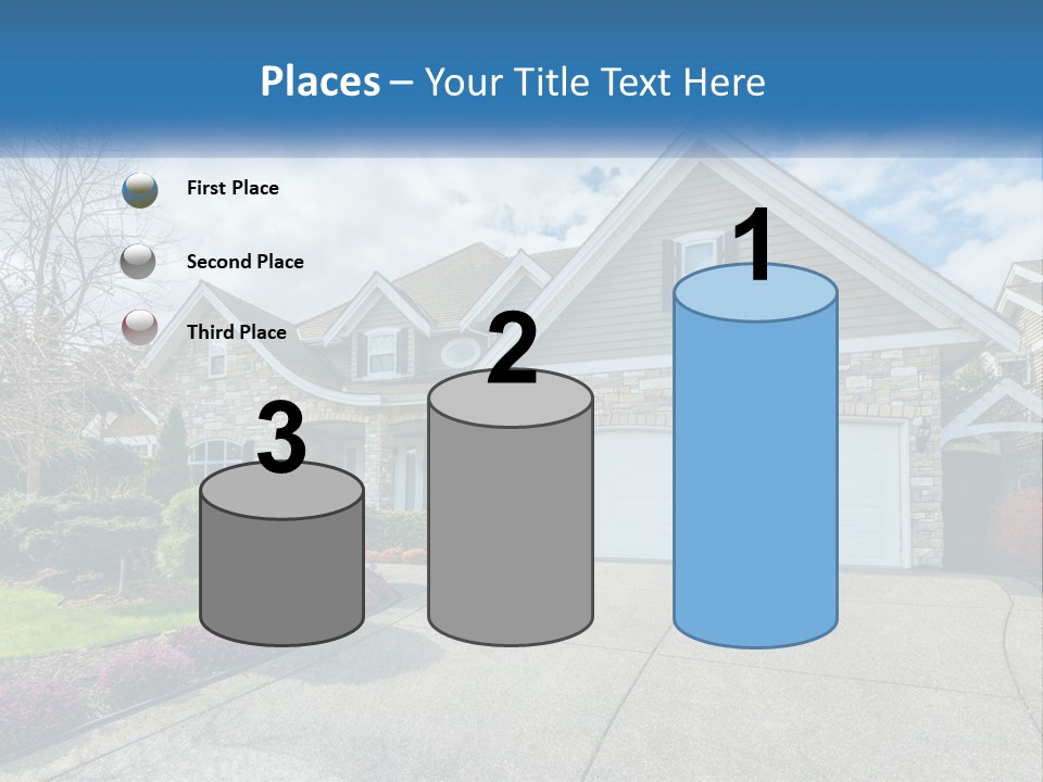 A House With A Blue Sky And Clouds In The Background PowerPoint Template