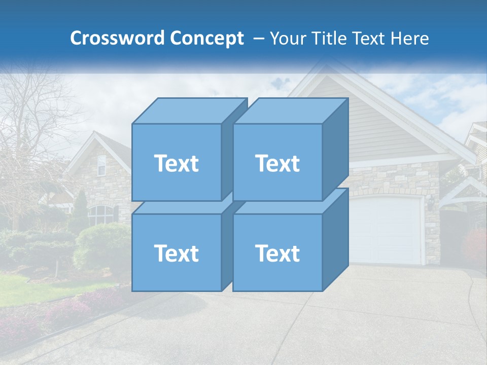 A House With A Blue Sky And Clouds In The Background PowerPoint Template