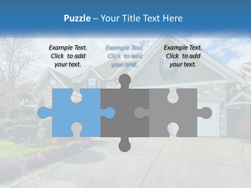 A House With A Blue Sky And Clouds In The Background PowerPoint Template