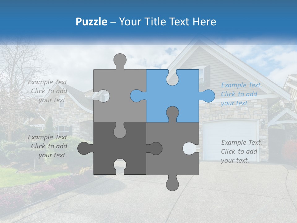 A House With A Blue Sky And Clouds In The Background PowerPoint Template