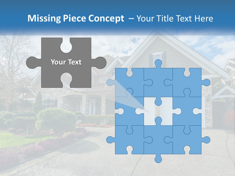 A House With A Blue Sky And Clouds In The Background PowerPoint Template