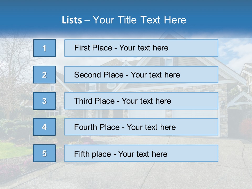 A House With A Blue Sky And Clouds In The Background PowerPoint Template