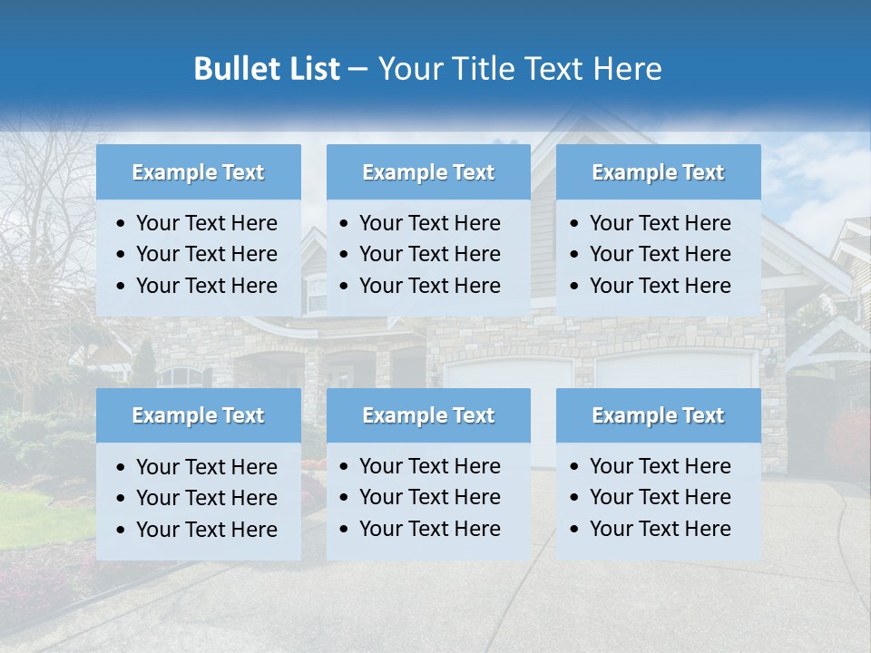 A House With A Blue Sky And Clouds In The Background PowerPoint Template