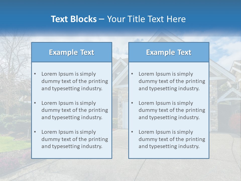 A House With A Blue Sky And Clouds In The Background PowerPoint Template