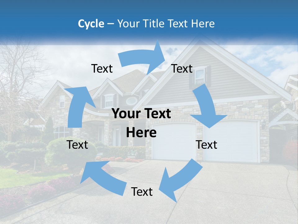 A House With A Blue Sky And Clouds In The Background PowerPoint Template