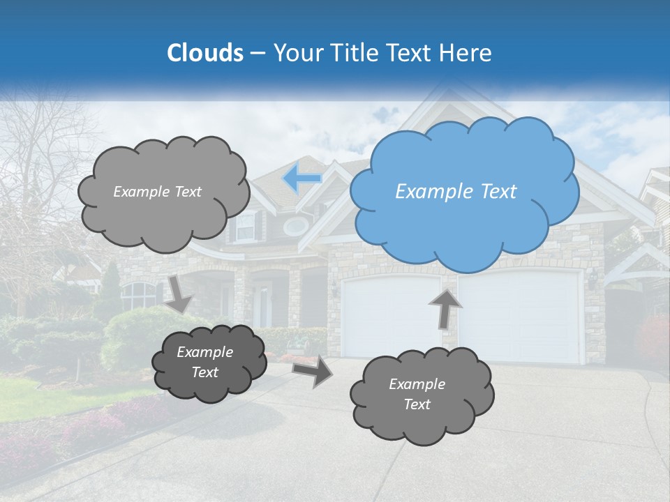 A House With A Blue Sky And Clouds In The Background PowerPoint Template