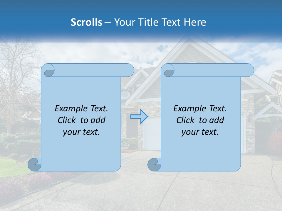 A House With A Blue Sky And Clouds In The Background PowerPoint Template
