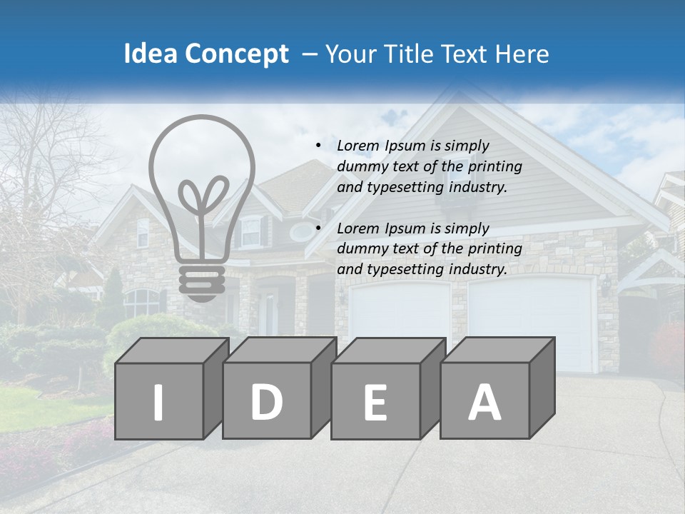 A House With A Blue Sky And Clouds In The Background PowerPoint Template