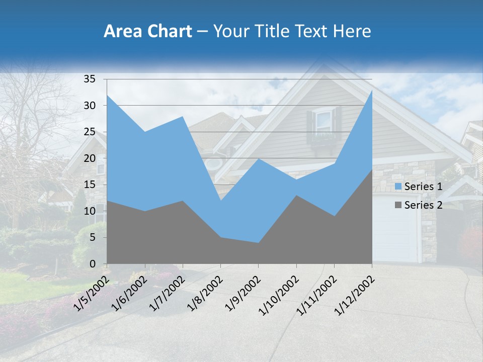 A House With A Blue Sky And Clouds In The Background PowerPoint Template