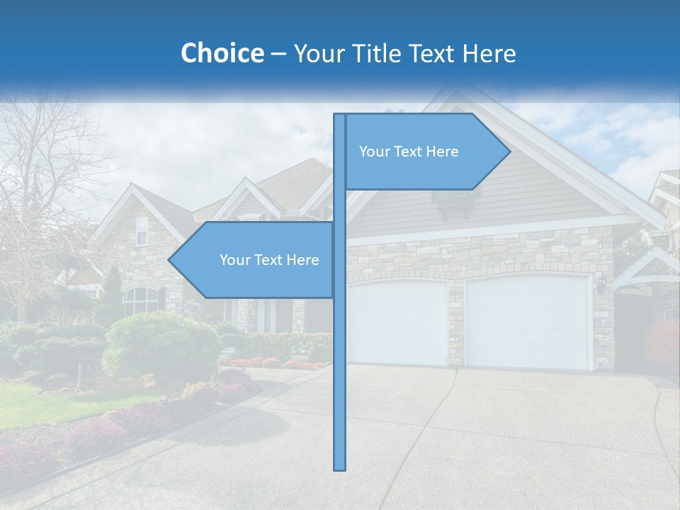 A House With A Blue Sky And Clouds In The Background PowerPoint Template