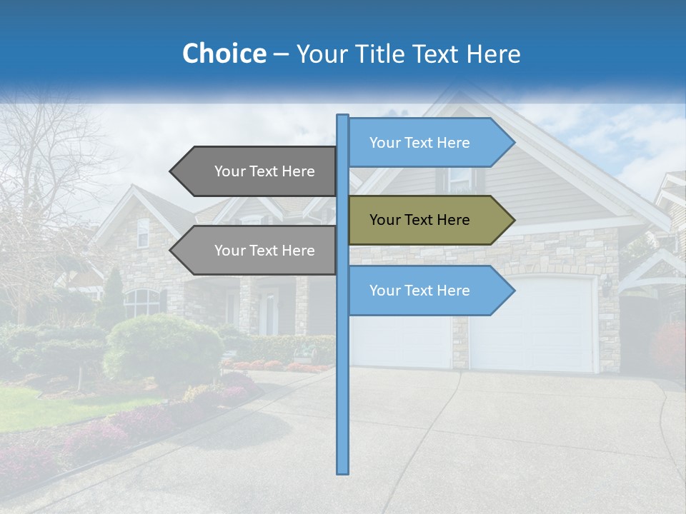 A House With A Blue Sky And Clouds In The Background PowerPoint Template