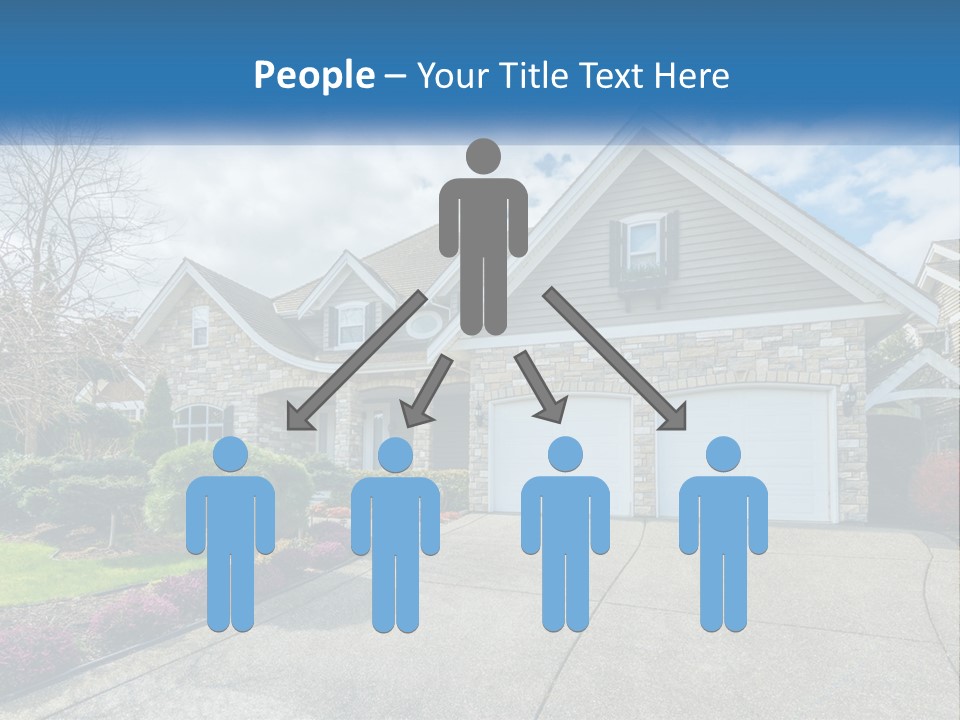 A House With A Blue Sky And Clouds In The Background PowerPoint Template