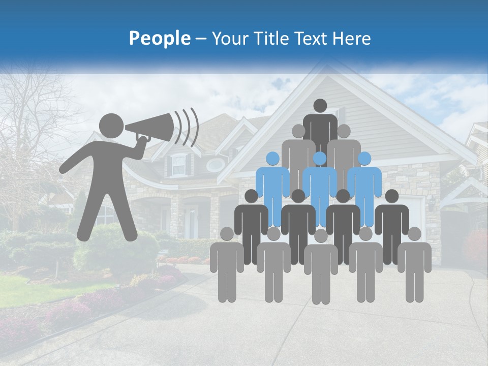 A House With A Blue Sky And Clouds In The Background PowerPoint Template