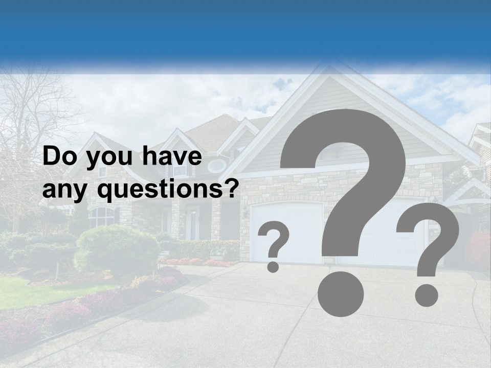 A House With A Blue Sky And Clouds In The Background PowerPoint Template