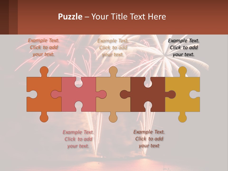 Fireworks Are Lit Up In The Night Sky PowerPoint Template