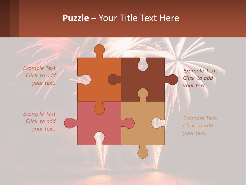 Fireworks Are Lit Up In The Night Sky PowerPoint Template