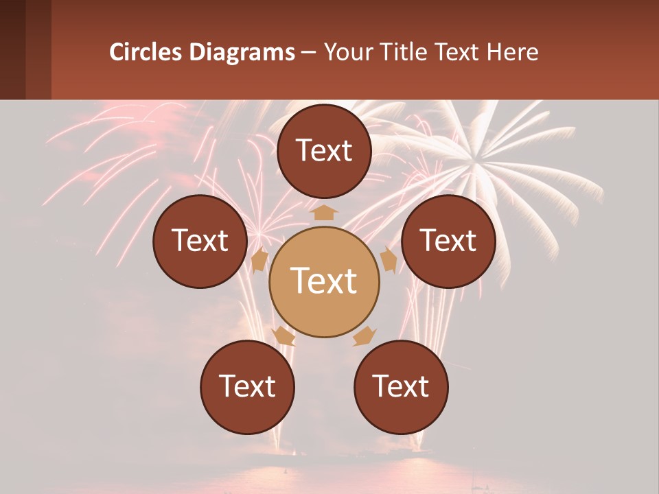 Fireworks Are Lit Up In The Night Sky PowerPoint Template